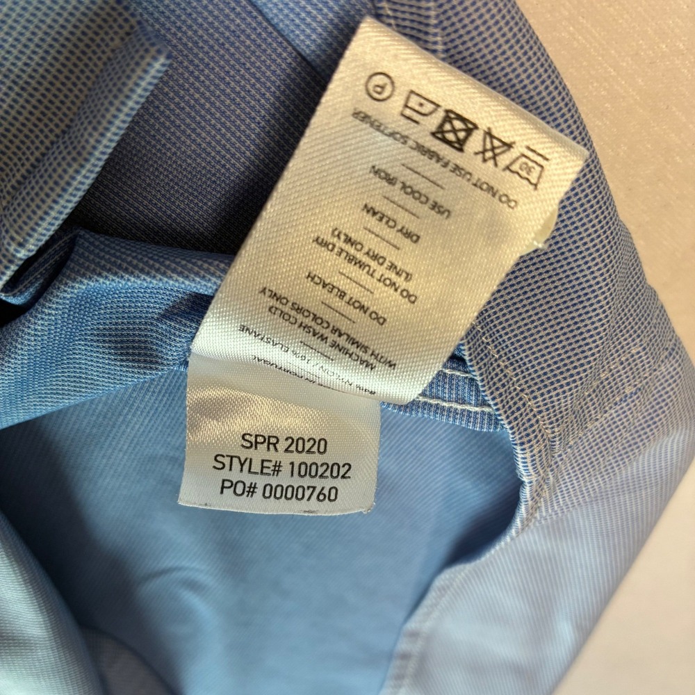 Rhone Commuter Shirt Mens Medium Blue Long Sleeve Button Up Performance Stretch - Picture 5 of 9